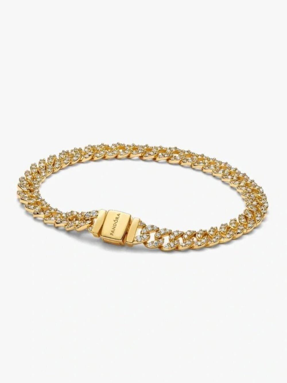 Pandora Gold Pave Cuban Link Bracelet
